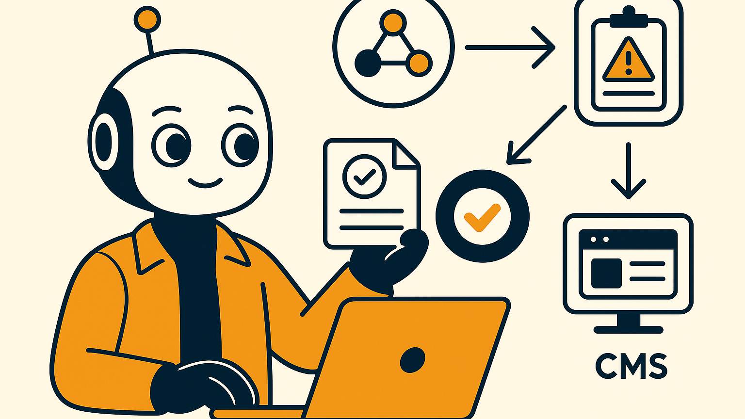 Illustratie bij: AI-workflow met kwaliteitscontrole voor lean redactieteams